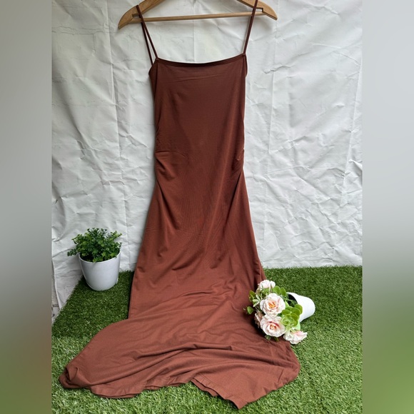 Reformation Hex Knit Dress Brown Size XS new without tags nice twist on back - Picture 6 of 11